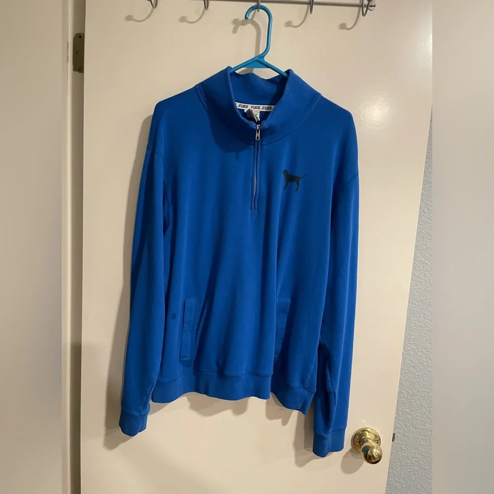Love Pink 86 Victorias Secret Womens Pullover Quarter Zip
Sweatshirt Blue Size L - Picture 5 of 10